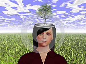 Woman who thinks about a Tree