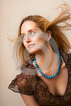 Woman with wild hair