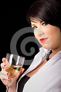 Woman and wine