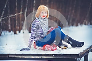 Woman in winter