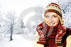 Woman in winter clothing