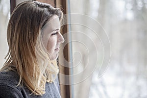 Woman with winter depression
