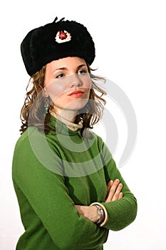 Woman with winter hat