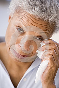 Woman Wiping Away Tears