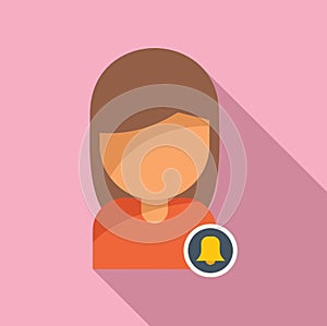 Woman work hour icon flat vector. Office time
