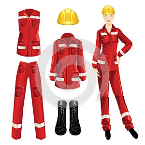 Woman worker and protective wear