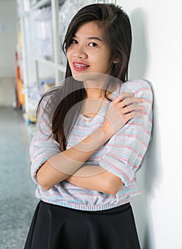 Woman working in archives