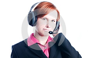 Woman working in a call center