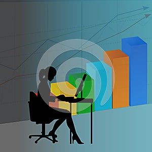 Woman working on computer