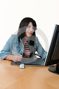 Woman working at computer