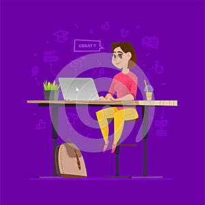 Woman working at computer