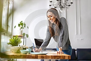 Woman working in creative start-up company