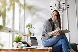 Woman working in creative start-up company