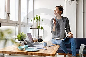 Woman working in creative start-up company