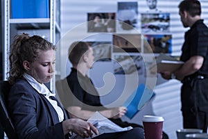 Woman working in criminal department