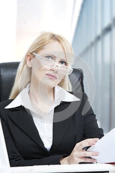 Woman working in her office