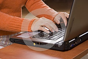 Woman working home photo