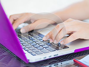 Woman working at home office concept.