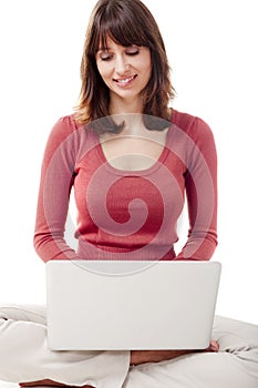 Woman working with a laptop