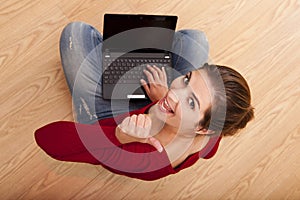 Woman working with a laptop