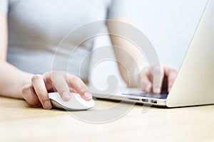 Woman working with laptop computer