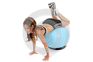 Woman Working Out On Exercise Ball 5