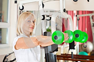 Woman working out in gym