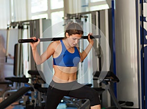 Woman working out in the gym