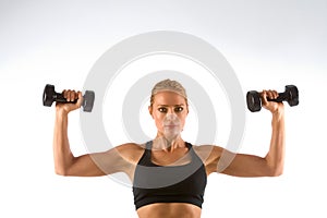 Woman Working-out lifting photo