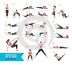 Woman workout fitness, aerobic and exercises.