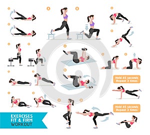 Woman workout fitness, aerobic and exercises.