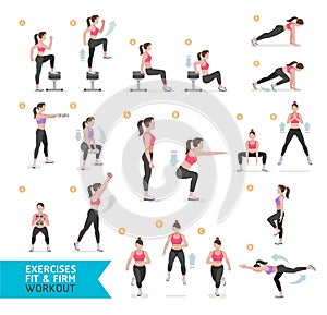 Woman workout fitness, aerobic and exercises.