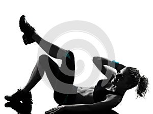 Woman workout fitness posture abdominals push ups