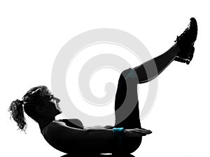 Woman workout fitness posture abdominals push ups