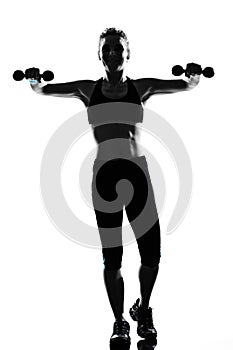 Woman workout fitness posture weight training