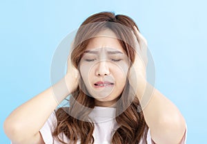 woman with worried and stressed face