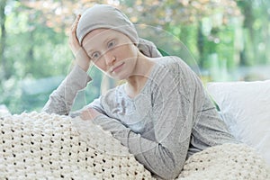 Woman worrying about her condition