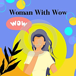 Woman With Wow Illustration Instagram posts