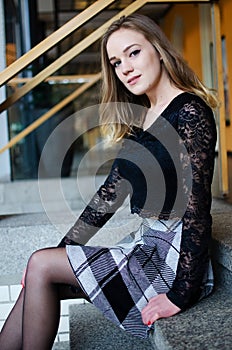 Woman at Wroclaw railway station