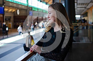 Woman at Wroclaw railway station