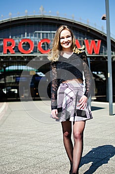 Woman at Wroclaw railway station