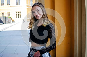 Woman at Wroclaw railway station