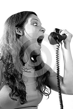 Woman yelling on the phone