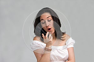 Woman yelling on phone