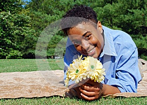 Woman with Yellow Flowers 2