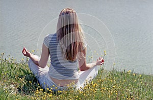 Woman yoga meditation outdoor