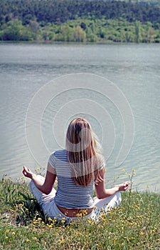 Woman yoga meditation outdoor