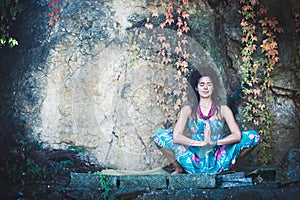 Woman in yoga meditation outdoor