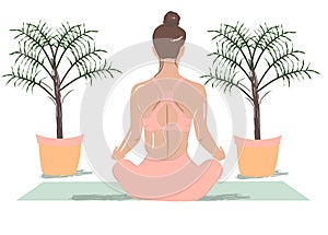 Woman yoga meditation pose Vector. Storyboard line art digital vectors