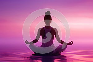 Woman in yoga pose with heart chakra opening, . Spirituality. Generative AI.